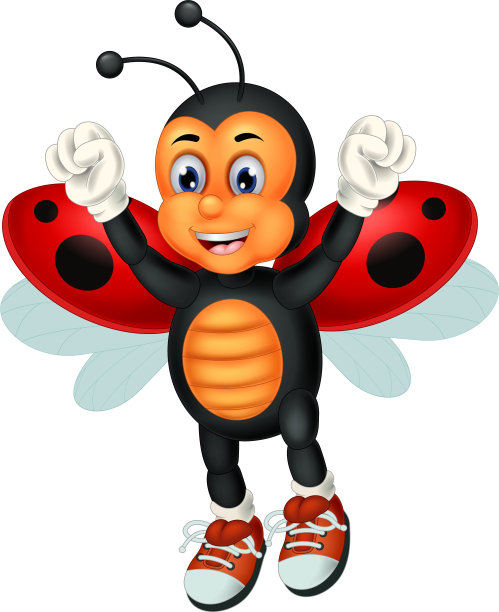 有趣的红翼瓢虫卡通图片下载