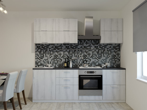 3d渲染的新现代厨房室内房间图片下载