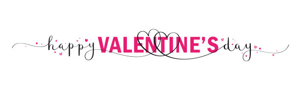 情人节快乐，粉红色和黑色混合字体横幅图片下载