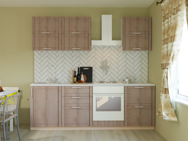 3d渲染的新现代厨房室内房间图片下载