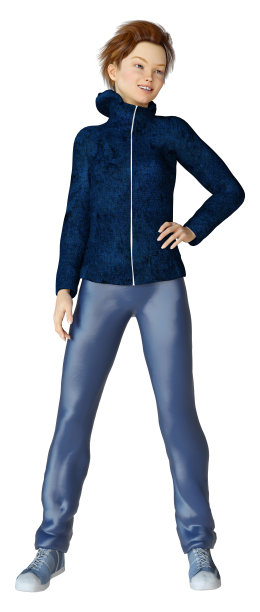 3D插图少女在白色图片下载