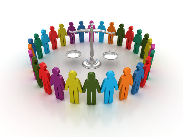 象形文字团队与尺度的正义- 3D渲染图片下载