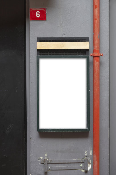 餐厅咖啡厅前的空白广告牌图片下载