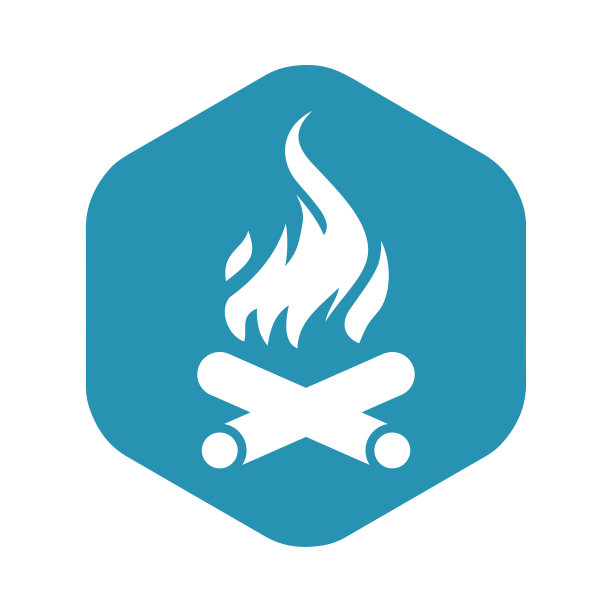 篝火图标。燃烧的木头，燃烧的火，用它的温暖来取暖。矢量插图在简单的平面风格孤立的白色背景设计和网页。图片下载