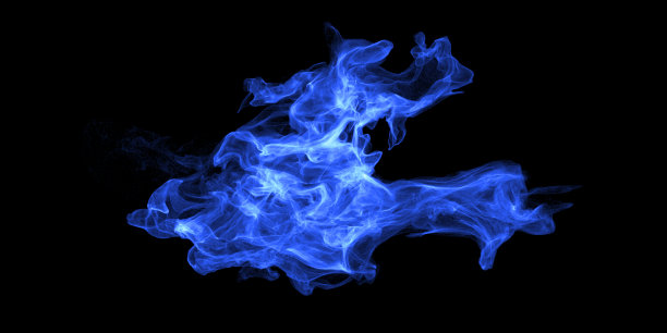 黑色背景上的蓝色火焰设计图片下载