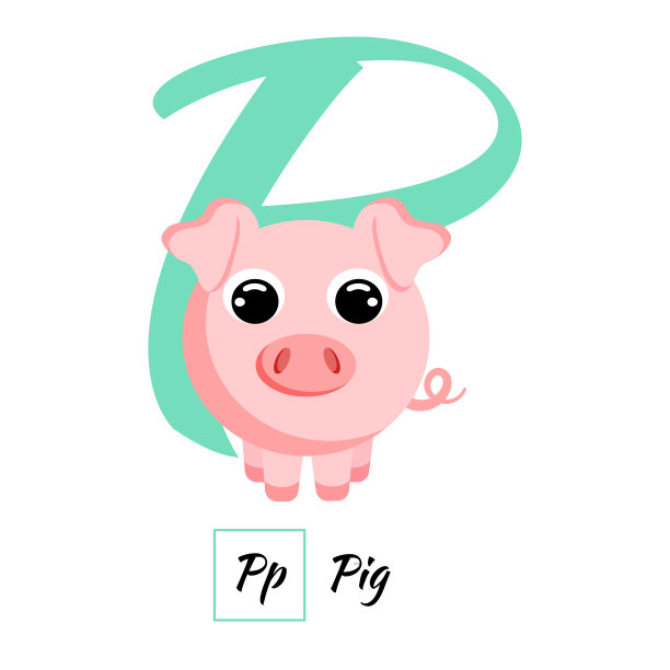 英文动物字母P矢量式图片下载