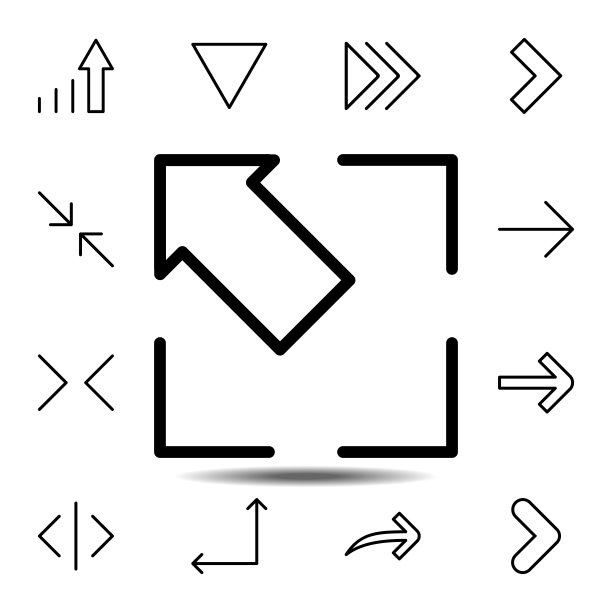 箭头全屏图标UI/UX矢量元素图片下载