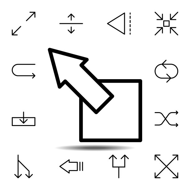 箭头全屏图标UI/UX矢量元素图片下载