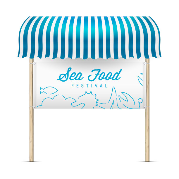 海鲜节公告板。矢量图图片下载