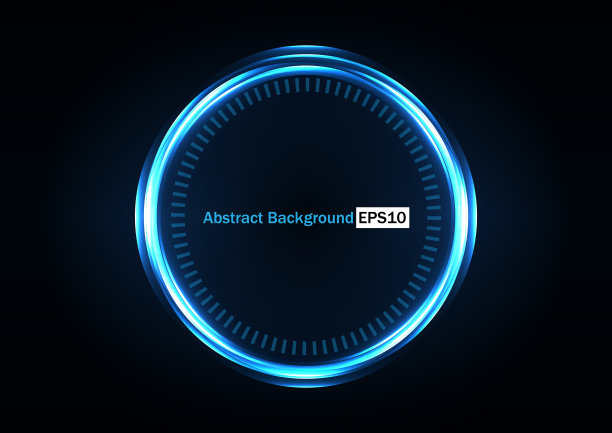 抽象的圆形灯光背景设计在深蓝色的背景上。插图矢量设计背景图片下载