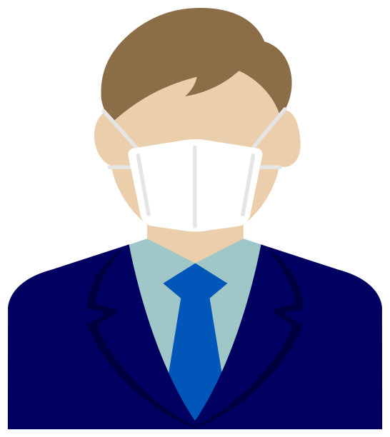无脸商人(男性/上半身)戴口罩载体插图/冠状病毒(流感花粉热等)预防。图片下载