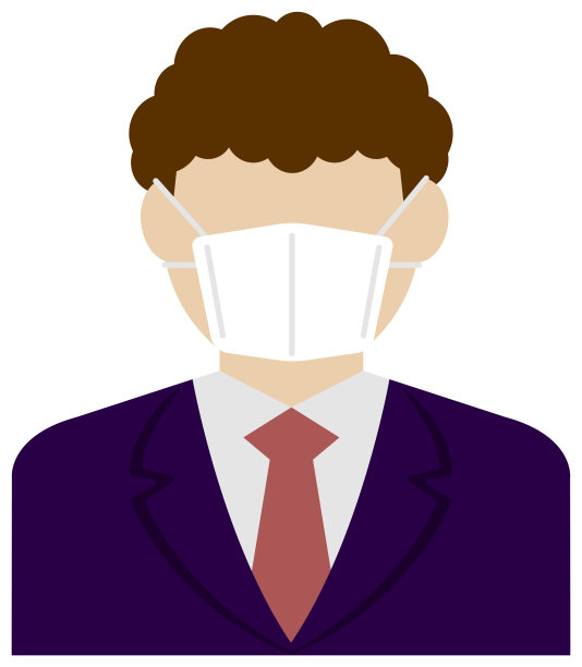 无脸商人(男性/上半身)戴口罩载体插图/冠状病毒(流感花粉热等)预防。图片下载