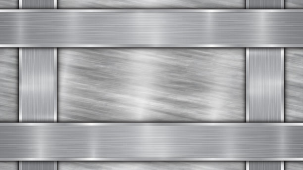 金属背景与四个抛光板图片下载