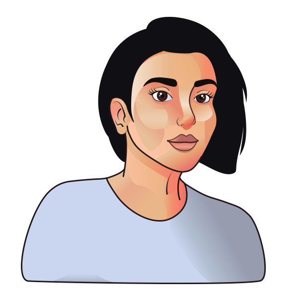 矢量卡通女孩与短直发孤立图片下载