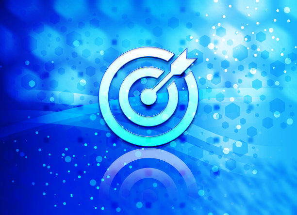 目标箭头图标抽象浅青蓝六边形图案背景图片下载