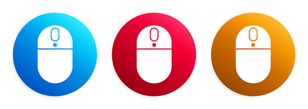 无线鼠标图标高级时尚的圆形按钮设置图片下载