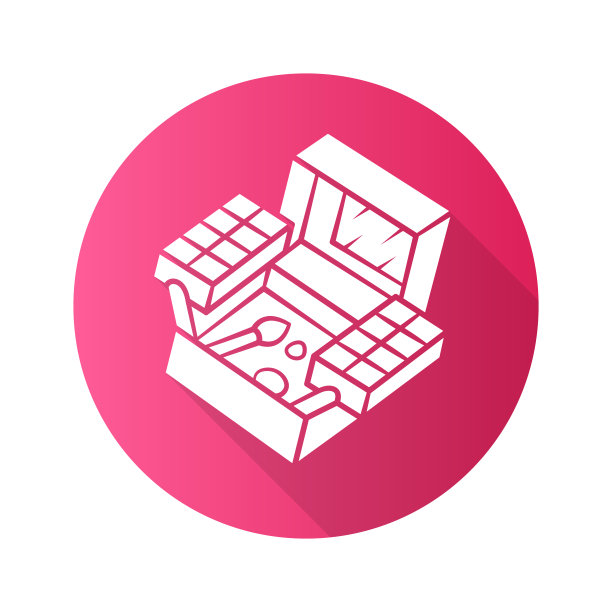 化妆盒平面设计长阴影字形图标。女性时尚配饰向量剪影插图。专业化妆师设备。粉盒与眼影调色板和粉刷图片下载