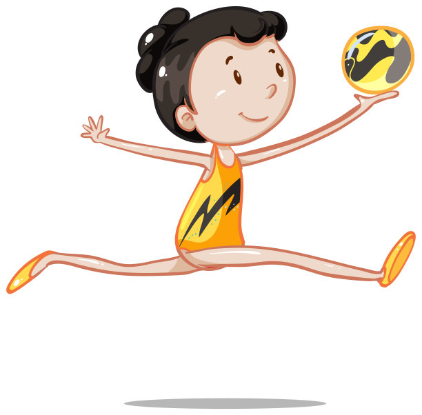 运动员在白色背景上做体操图片下载