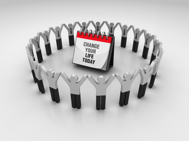 图形团队与改变你的生活今天日历- 3D渲染图片下载