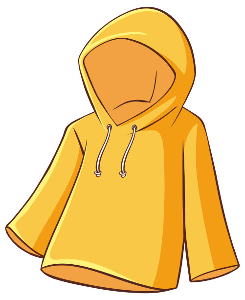 白色背景上的黄色雨衣图片下载