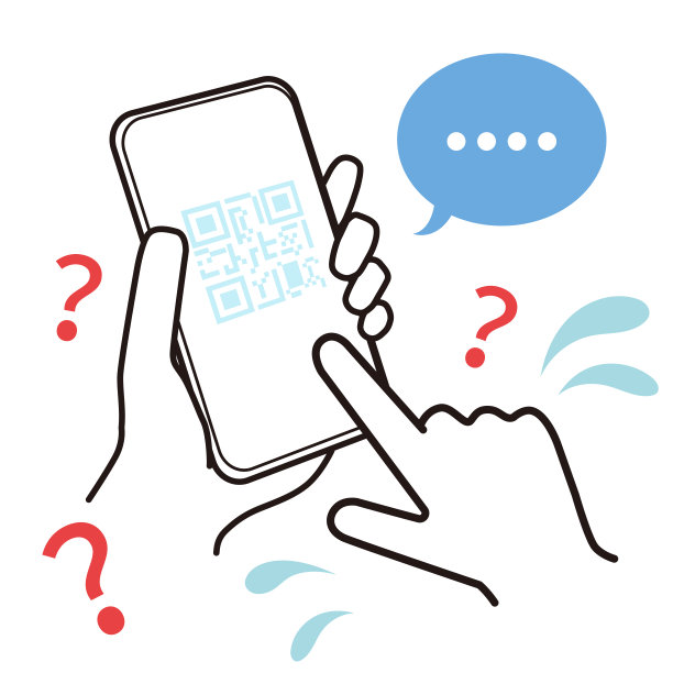 这张图展示了当你使用二维码支付时，你的智能手机是如何变得迟钝和陷入困境的。矢量图像。图片下载