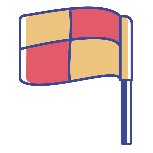 卡通足球旗帜图标插图孤立图片下载