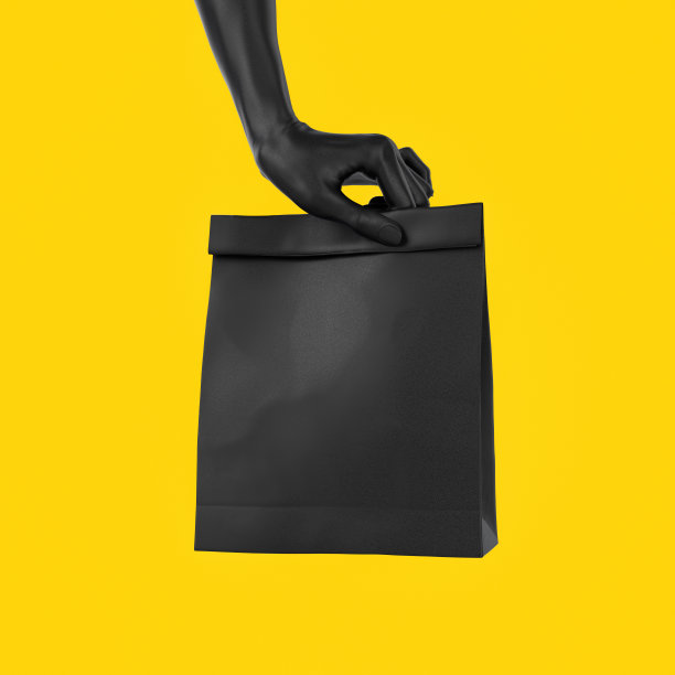 外卖服务理念横幅。黑手给小包图片下载