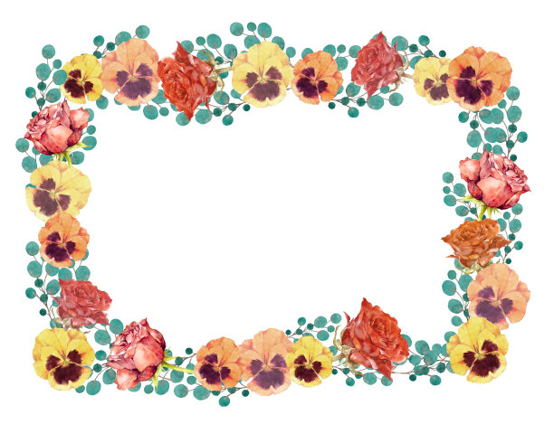 玫瑰和三色堇的花架图片下载