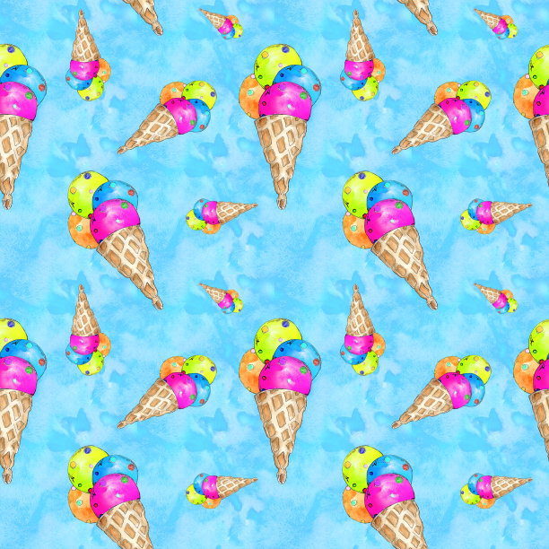 水彩手绘艺术假日复古风格无缝图案图片下载