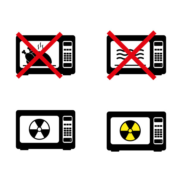 禁止标志：微波炉图标。请勿在微波炉中烹饪，请在电炉中烹饪图片下载