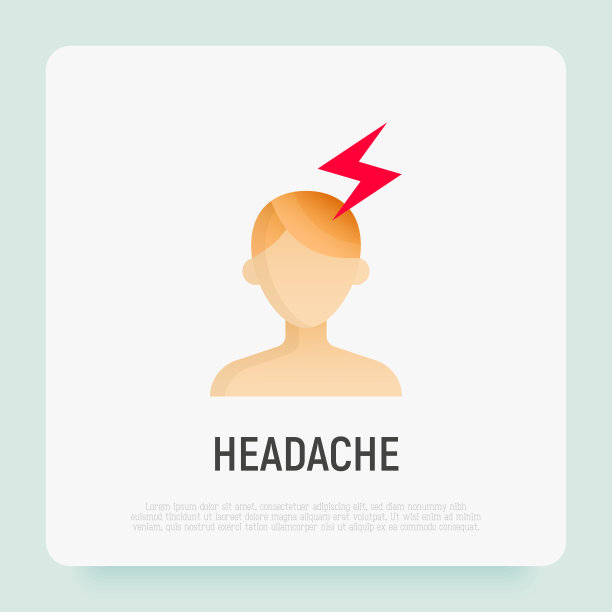 头痛细线图标。闪现在人的脑海里。医疗条件。矢量插图。图片下载