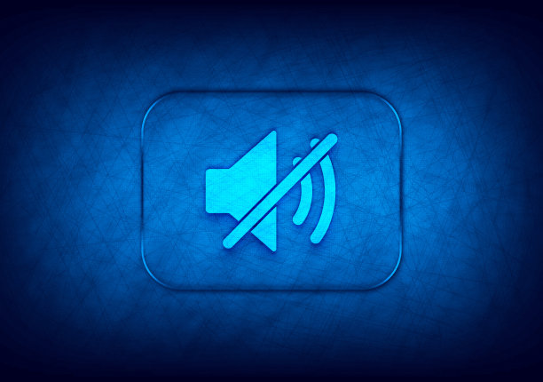 静音扬声器图标抽象数字设计蓝色背景图片下载