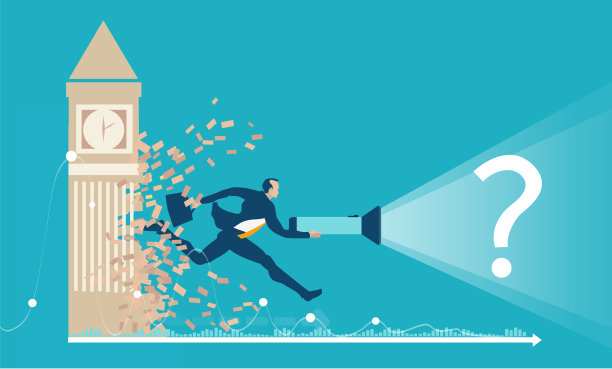 Brexit概念说明。英国退出欧盟。英国迎来了金融和政治生活的新时代。商人穿过大本钟墙，摧毁了它。概念说明图片下载