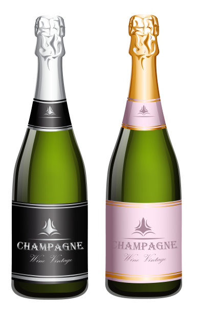 两瓶香槟。图片下载