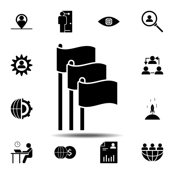 会议旗帜图标，用于UI和UX、网站或移动应用的商业全球图标集中的简单符号矢量元素图片下载