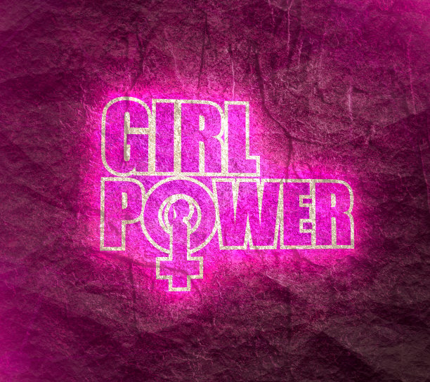 女孩力量的口号。图片下载