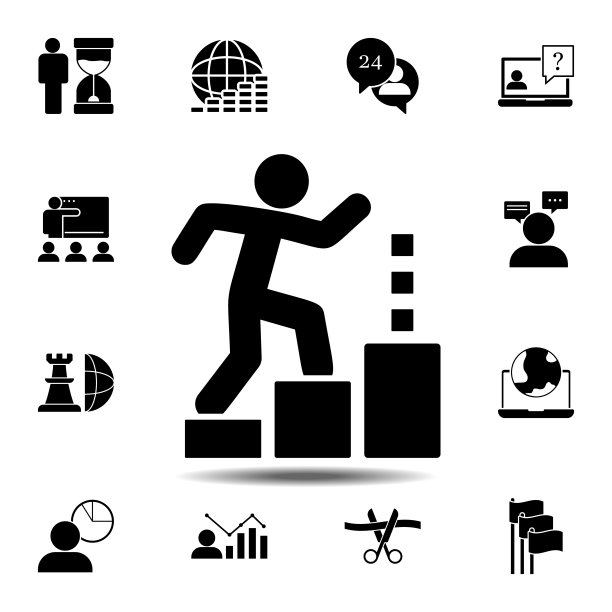 的事业,增长图标。简单的图形向量元素的业务全局图标设置的用户界面和用户体验，网站或移动应用程序图片下载