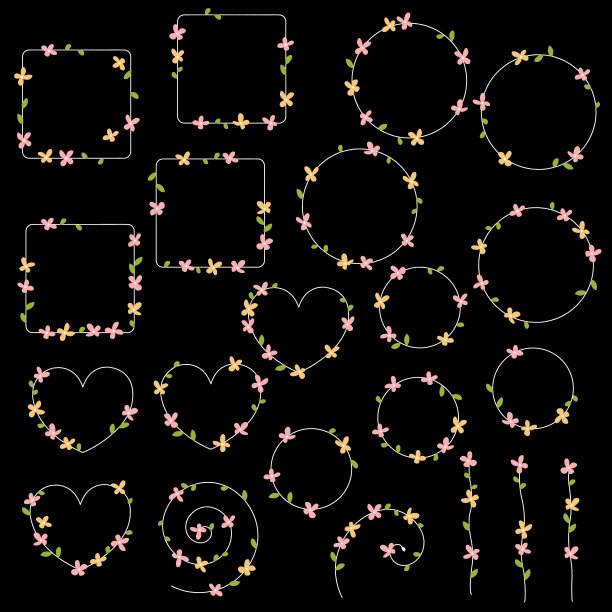 花卉矢量插画素材抽象美观图片下载