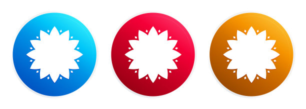 叶花图标溢价时尚的圆形按钮设置图片下载