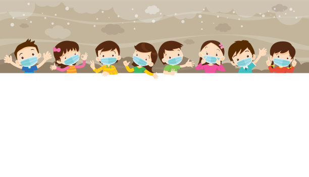 儿童戴有复印空间的医用口罩图片下载