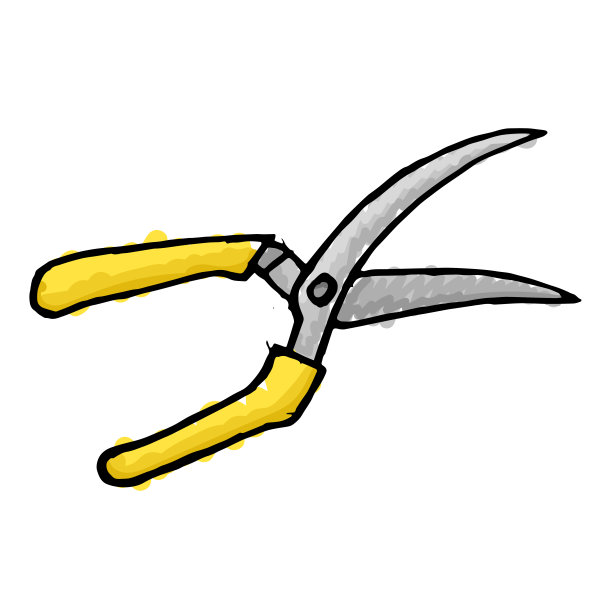 创意手绘剪刀彩色插图。图片下载