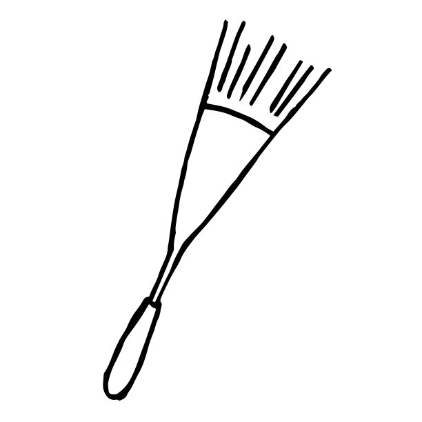 手绘园艺工具插图。黑白图像。图片下载