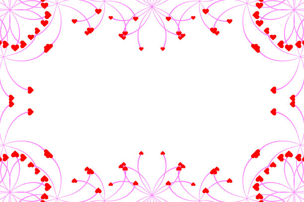 心形框架上的白色背景和文字空间图片下载