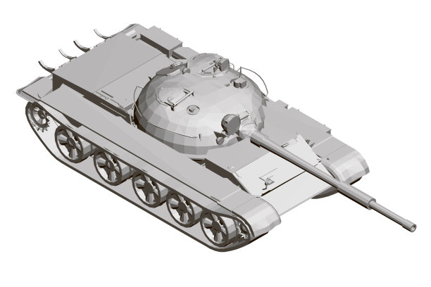 一个战斗坦克的多边形模型。3 d。等距视图。矢量图图片下载