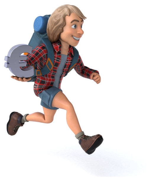 有趣的背包客卡通人物图片下载