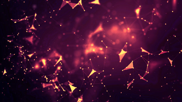 抽象背景点和连接线的网络技术未来和网络连接概念与暗色和颗粒处理宽屏幕比图片下载