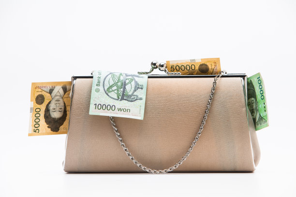 韩国传统钱包里有白色的现金图片下载