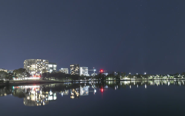 堪培拉城市的夜景图片下载