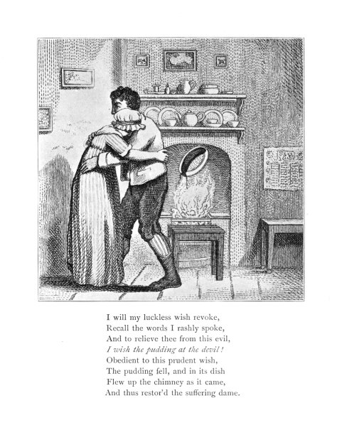 格鲁吉亚人在厨房里雕刻不幸的妻子，取自1898年的《被遗忘的儿童之书》图片下载