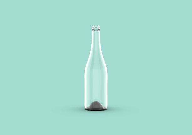 装饰瓶在Aqua背景，3D渲染图片下载
